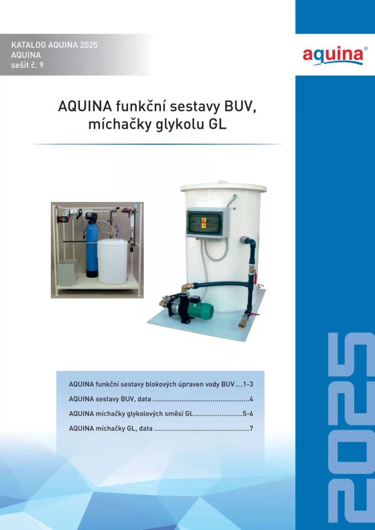 Sestavy BUV, míchačky glykolu, redukce dusičnanů, dechlorační filtrace